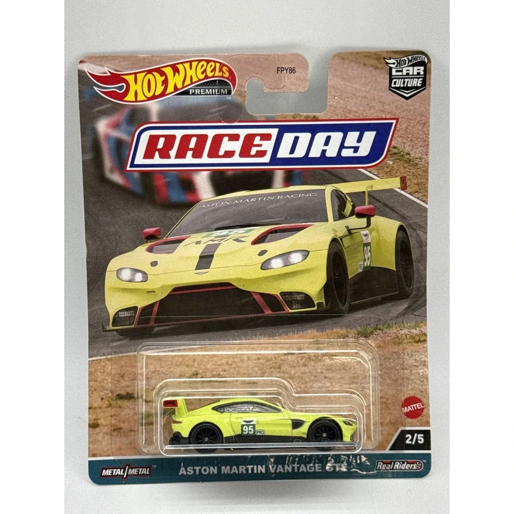 Hot Wheels Premium Aston Martin Vantage GTE Race Day Diecast Car 1/64 Yellow
